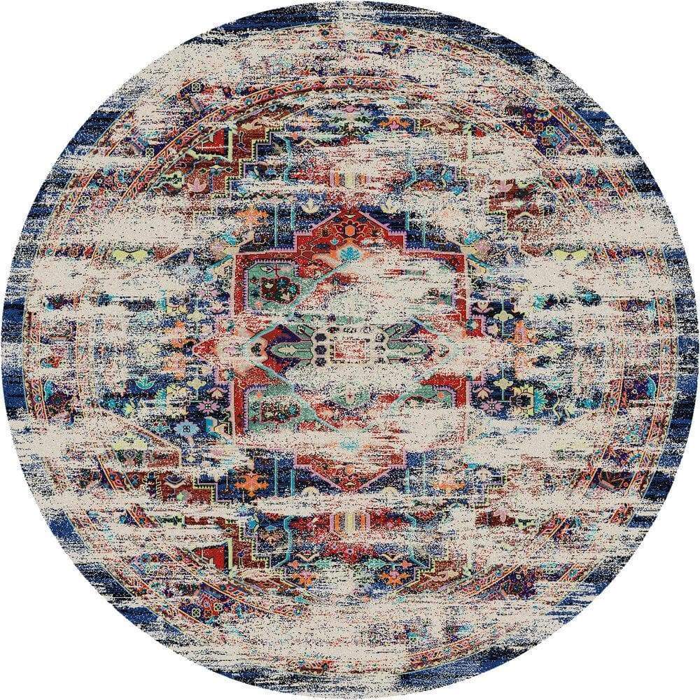 Persia Distressed 8' Round Area Rug - Your Western Decor, LLC