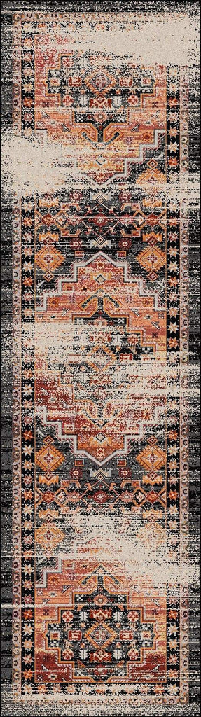 Persian Version Distressed Sunset Floor Runner - Your Western Decor, LLC