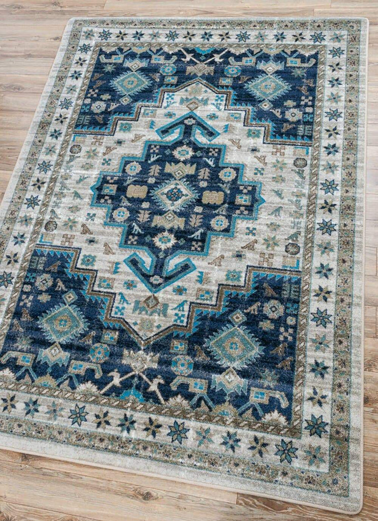 Persian Version Dusk Blue Rugs - Made in the USA - Your Western Decor, LLC