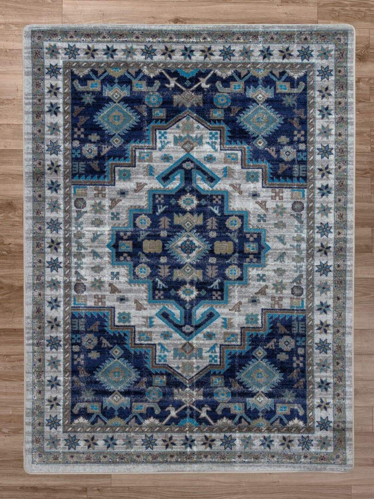 Persian Version Dusk Blue 8x5 Area Rug - Made in the USA - Your Western Decor, LLC