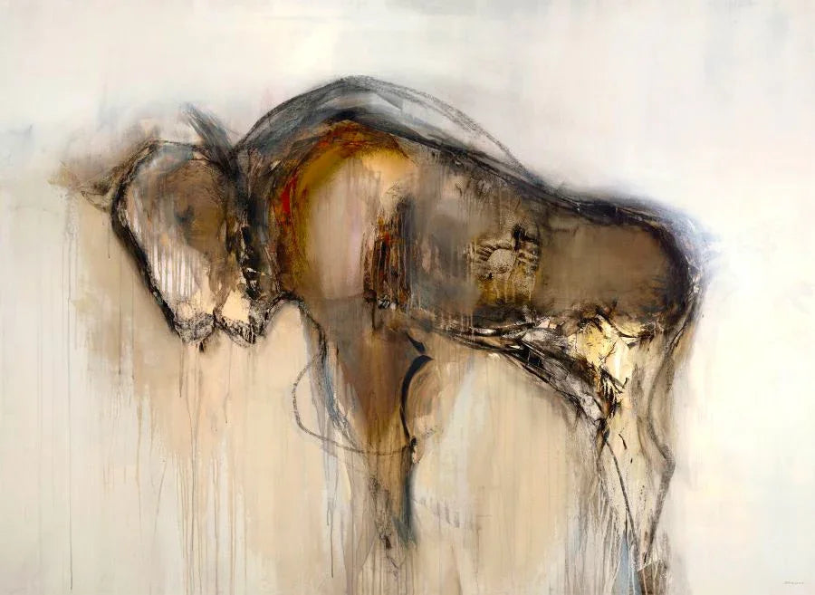 Abstract Petroglyph Canvas Bison Art