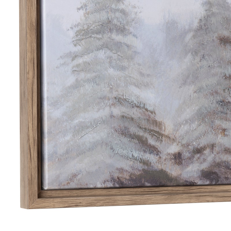 Pine Forest Canvas Painting - Landscape Painting - Pine trees fading artwork - Rustic Wood Frame - Your Western Decor