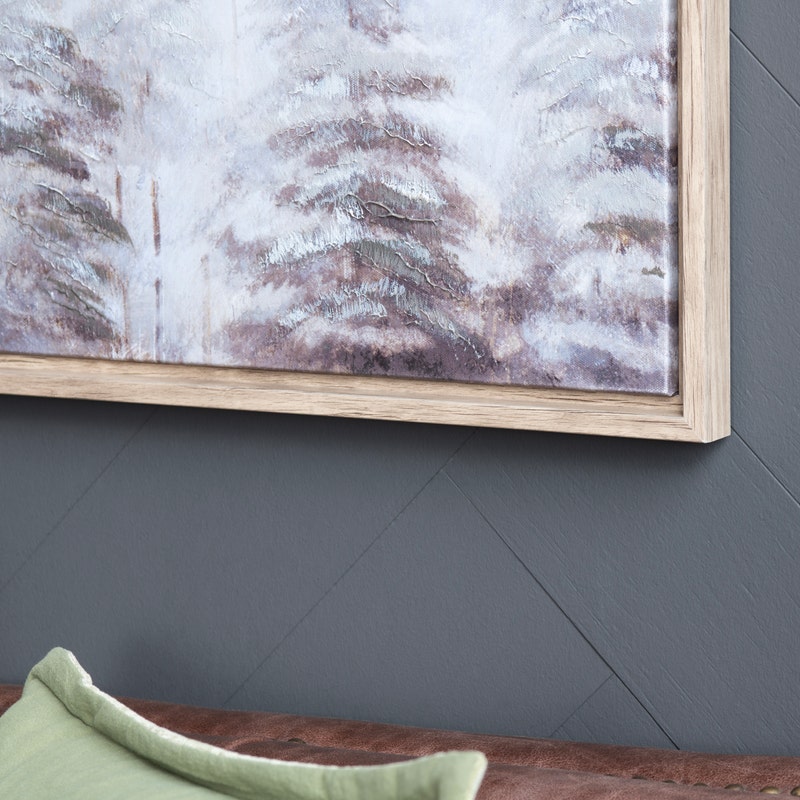 Pine Forest Canvas Painting - Landscape Painting - Pine trees fading artwork - Rustic Wood Frame - Your Western Decor