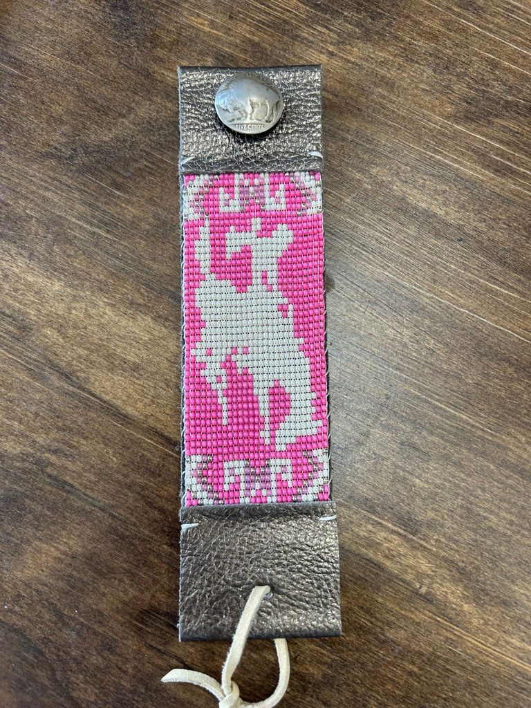 Pink Bucking Horse Beaded Bracelet - Your Western Decor