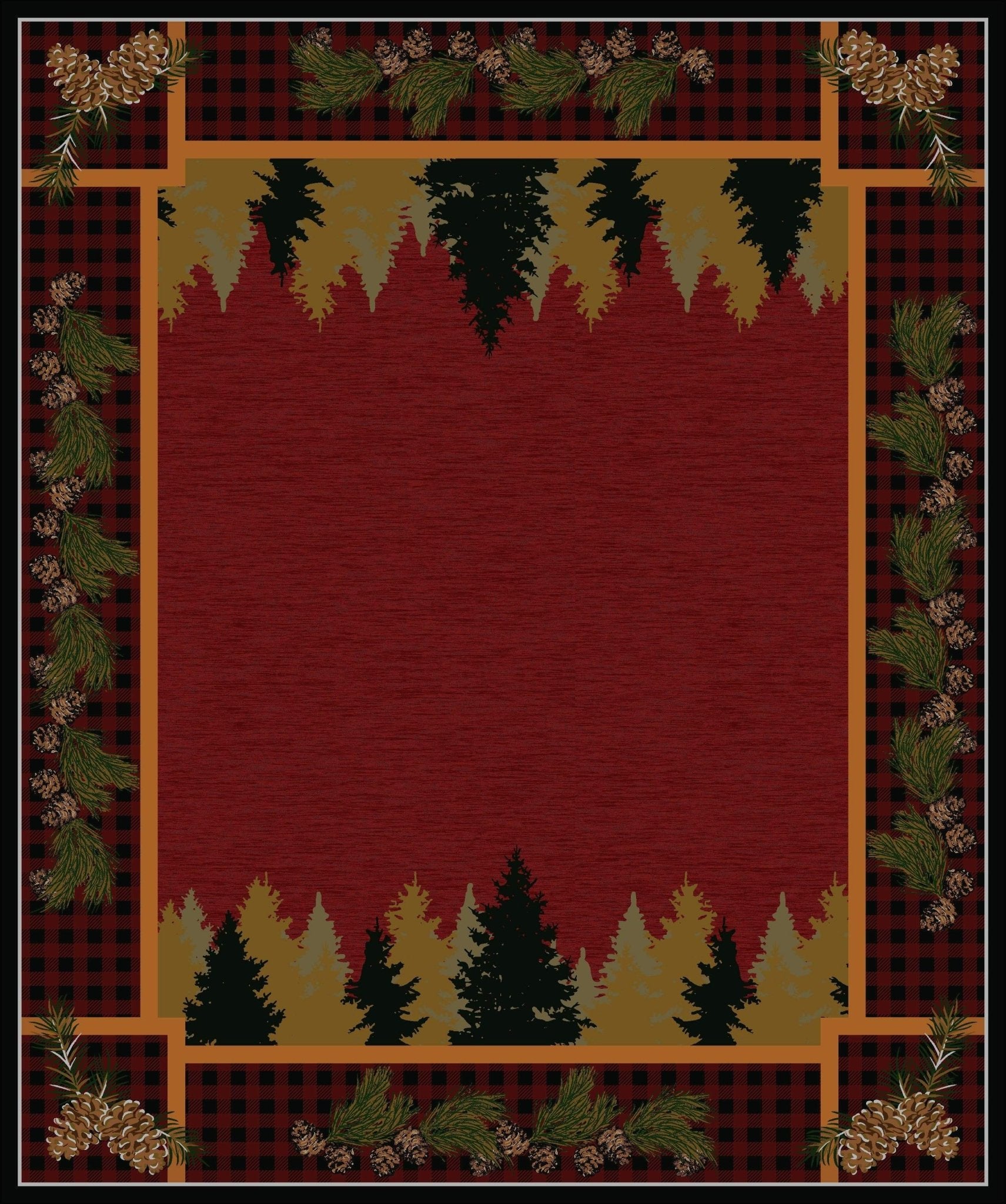 Plaid Woodsman 11x13 Lodge Area Rug - Made in the USA - Your Western Decor, LLC