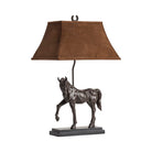 Bronze horse table lamp with shade - Your Western Decor