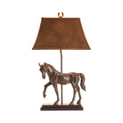 Bronze horse table lamp with shade - Your Western Decor