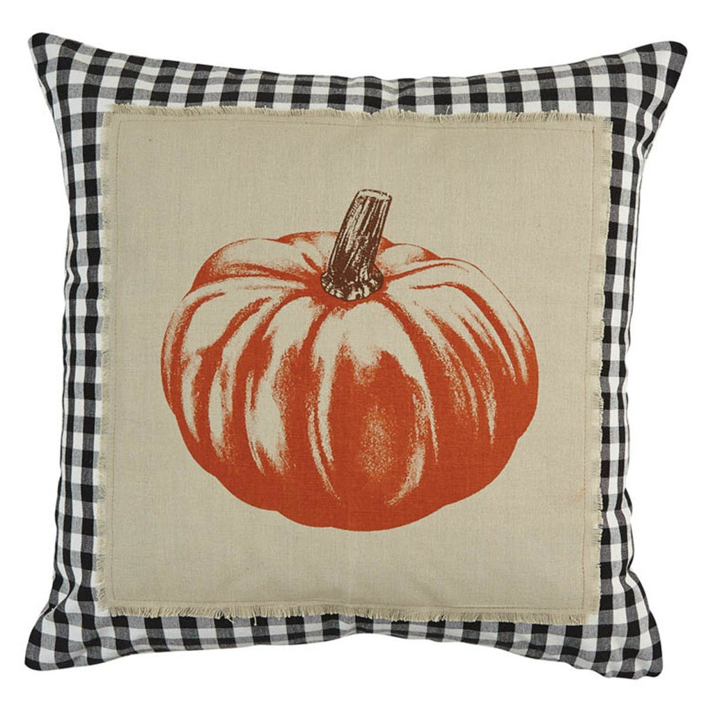 Pumpkin Checker Throw Pillow - Your Western Decor