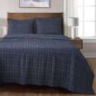 Indigo Patterned Reversible Quilt Set - Your Wester Decor