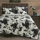 Cowhide Print Reversible Quilt Set Black/White - Western Bedding - Your Western Decor