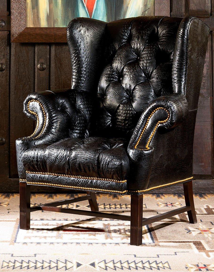 Raven Leather Tufted Chair - Your Western Decor