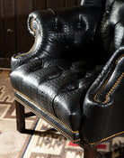 Raven Leather Tufted Chair - Your Western Decor