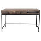 Riverside Desk - 2 Drawer Desk - Walnut Stain finish - Metal Legs - Natural Pine Wood - Your Western Decor