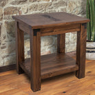 Riverside End Table - Bottom Shelf - 4 Legs - Dark Walnut Stain - Natural Wood - Your Western Decor