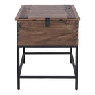 Riverside Trunk End Table - Walnut Stain finish - Trunk top with storage - Metal Legs - Your Western Decor