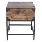 Riverside Trunk End Table - Walnut Stain finish - Trunk top with storage - Metal Legs - Your Western Decor