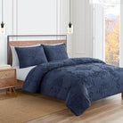 Rock Point Comforter Set - Cotton w/ Polyester fill - Navy Blue - Comforter w/ shams - Your Western Decor