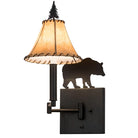 American made Cabin Bear Swing Wall Sconce with adjustable arm - Your Western Decor