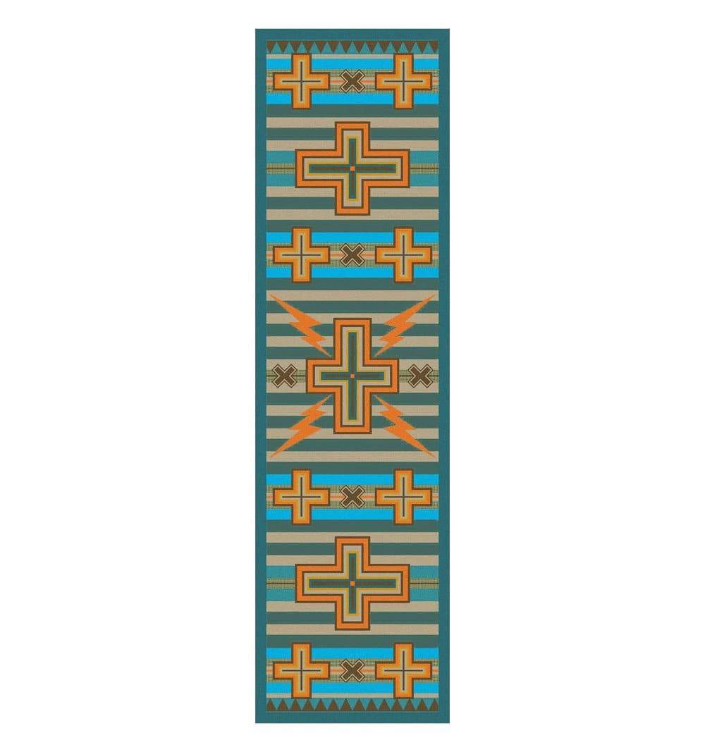 Tempest Turquoise Southwestern Floor Runner - Made in the USA - Your Western Decor