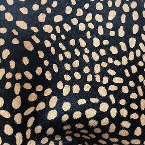 Reverse Cheetah Beige on Black Stenciled Cowhide - Your Western Decorating