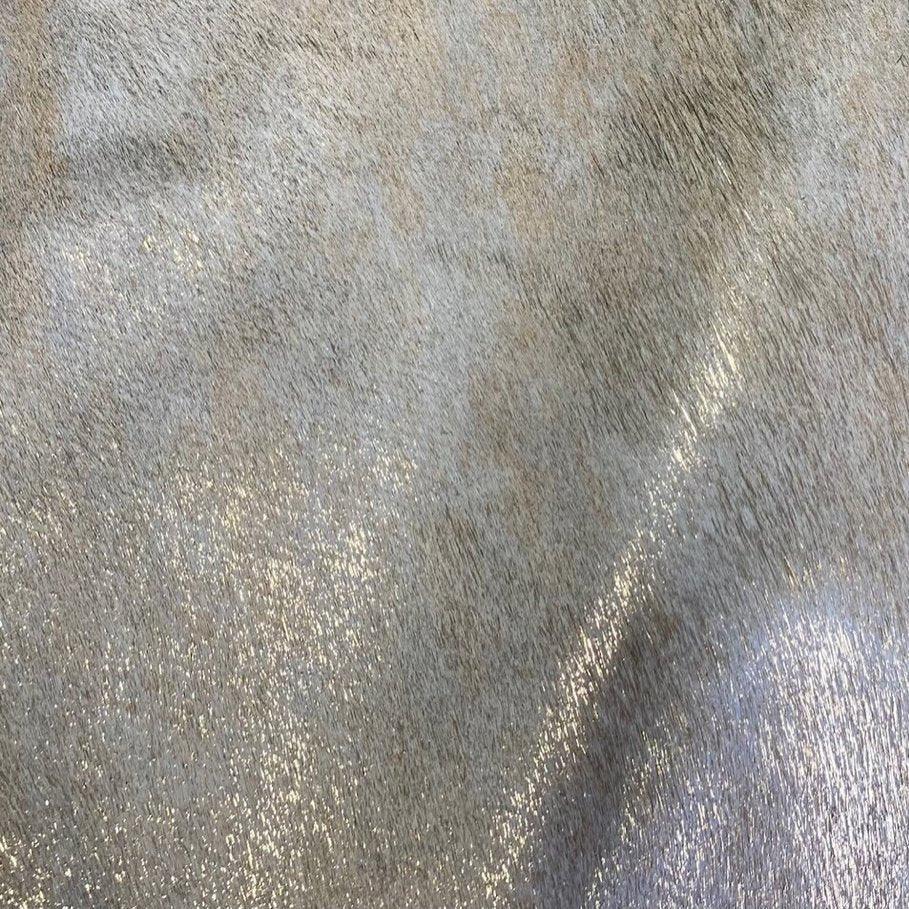 Acid Washed Shimmer White/Gold Cowhide • Your Western Decorating