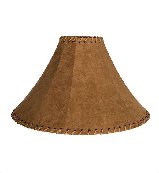 Tan Faux Leather Lamp Shade 20" handmade in the USA - Your Western Decor