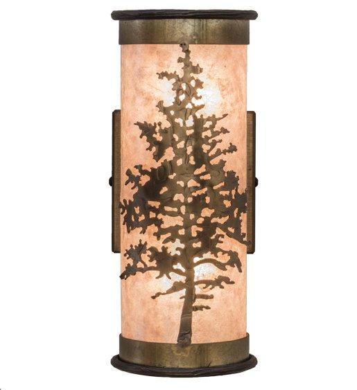 American Made Silver Mica Tamarack Wall Sconce Front  - Your Western Decor