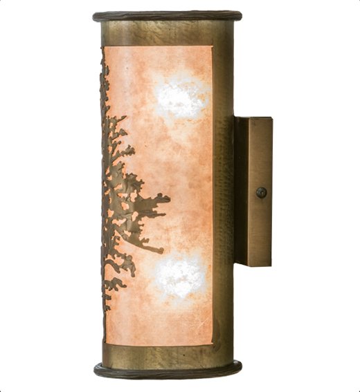 American Made Silver Mica Tamarack Wall Sconce Side - Your Western Decor