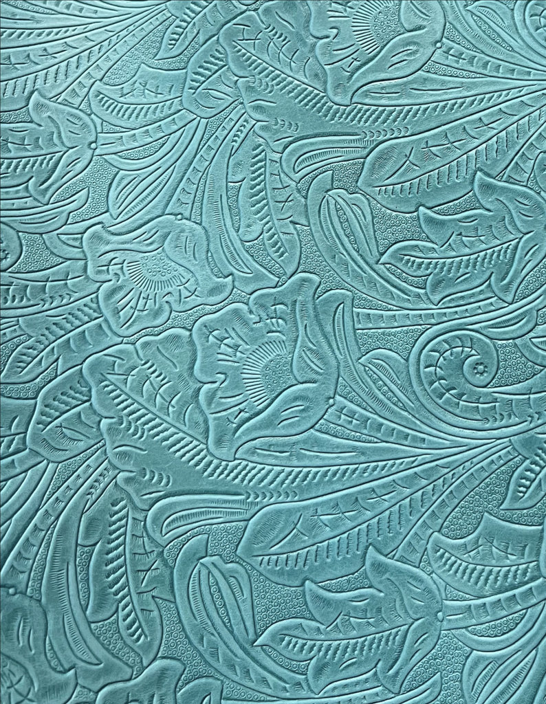 Denver Turquoise Embossed Leather | Your Western Decor