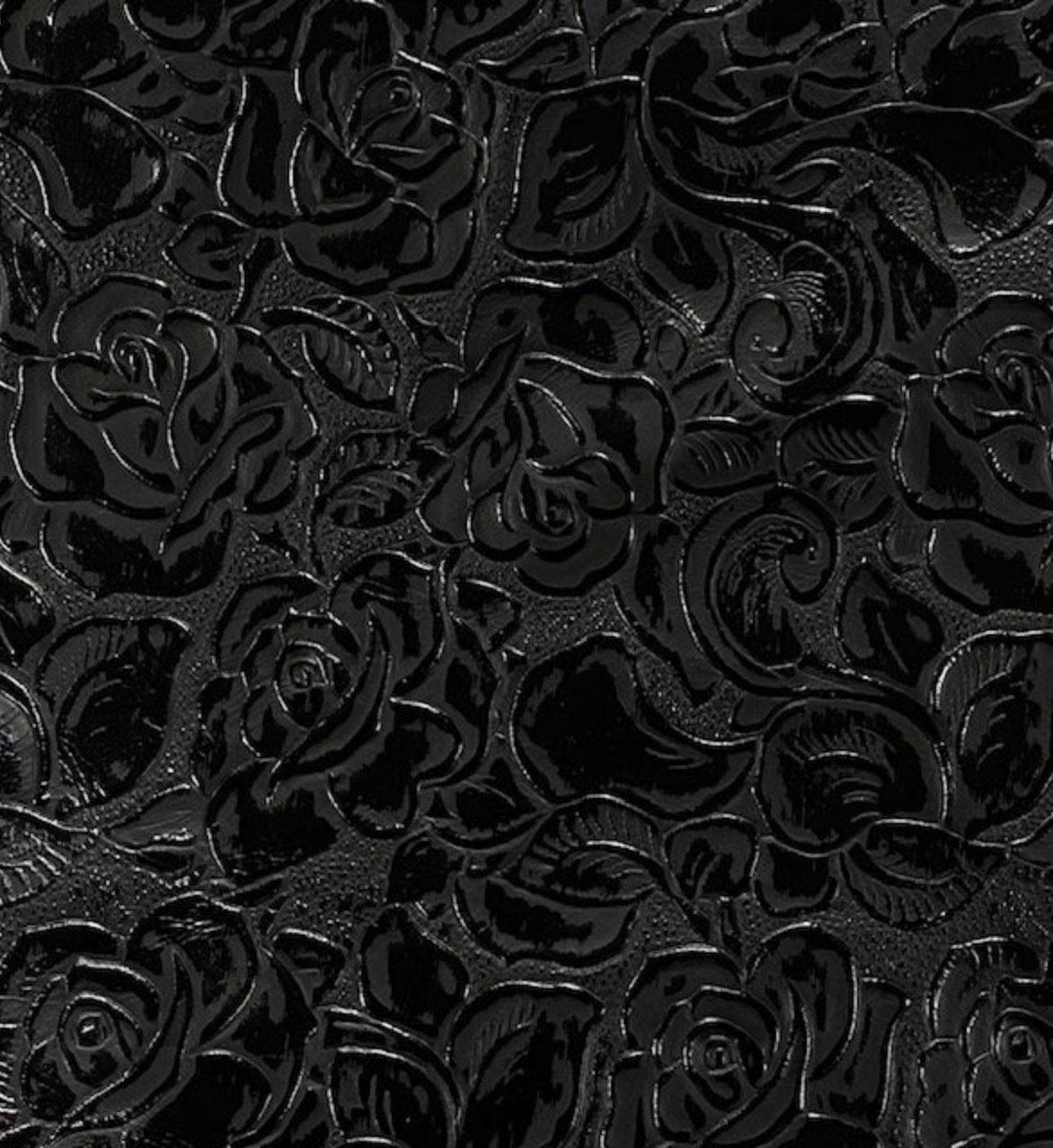 Roses Black Embossed Leather | Your Western Decor