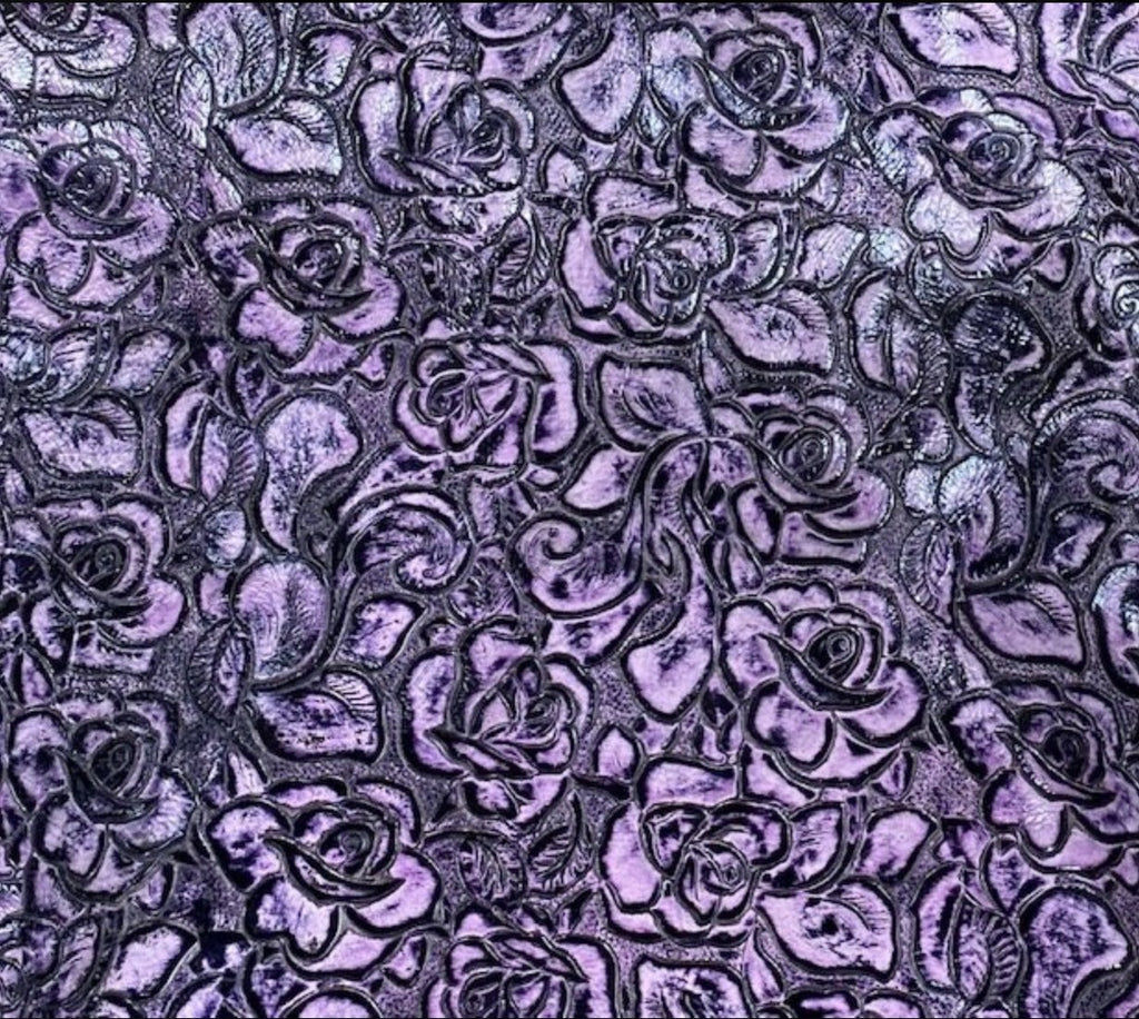 Roses Purple Embossed Leather | Your Western Decor