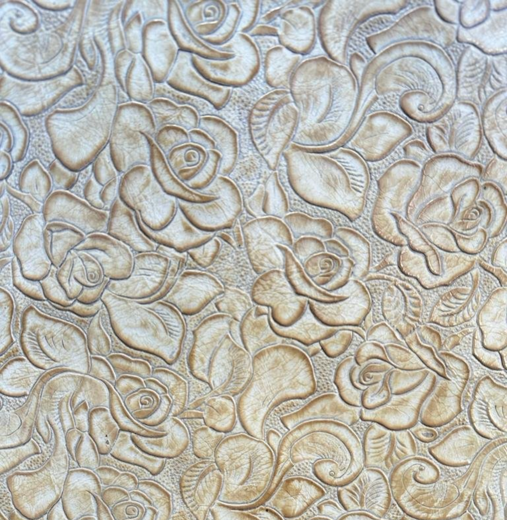 Roses Vanilla Embossed Leather | Your Western Decor