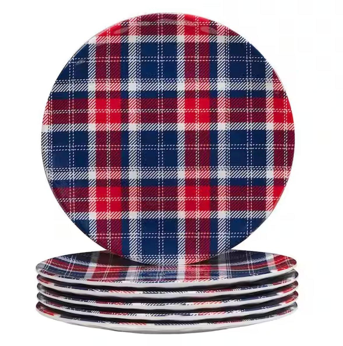 Patriotic Plaid Salad Plate - Your Western Decor