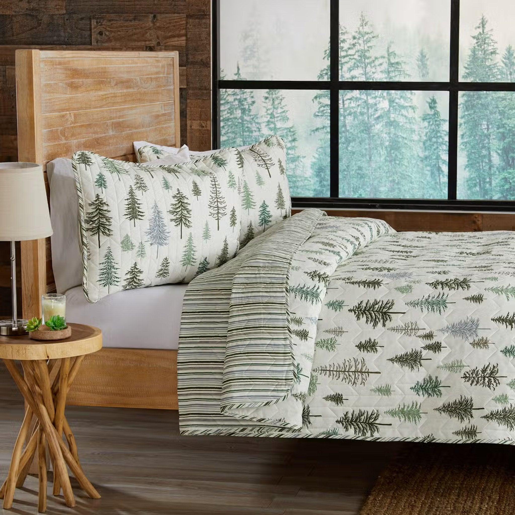 Mountain Trees Reversible Quilt Set - Your Western Decor