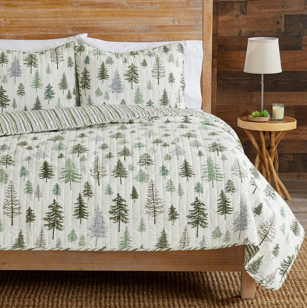 Mountain Trees Reversible Quilt Set - Your Western Decor