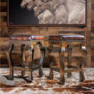 Smooth Leather Santa Rosa Leather Bar Stool - Your Western Decor