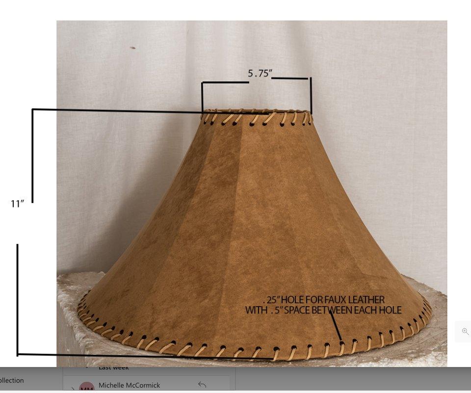 Faux leather lamp shade details made in the USA - Your Western Decor