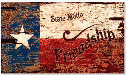 Texas state motto "friendship" distressed wood sign handmade in Montana - Your Western Decor