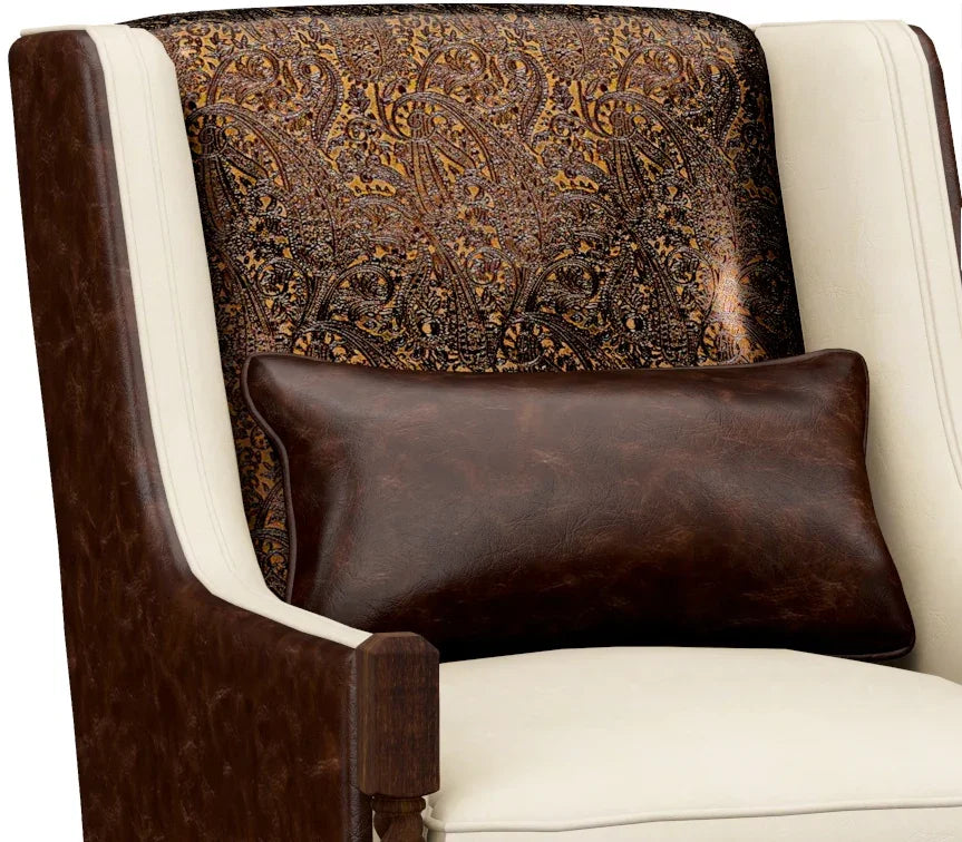 Decorative pillow with intricate pattern on a chair