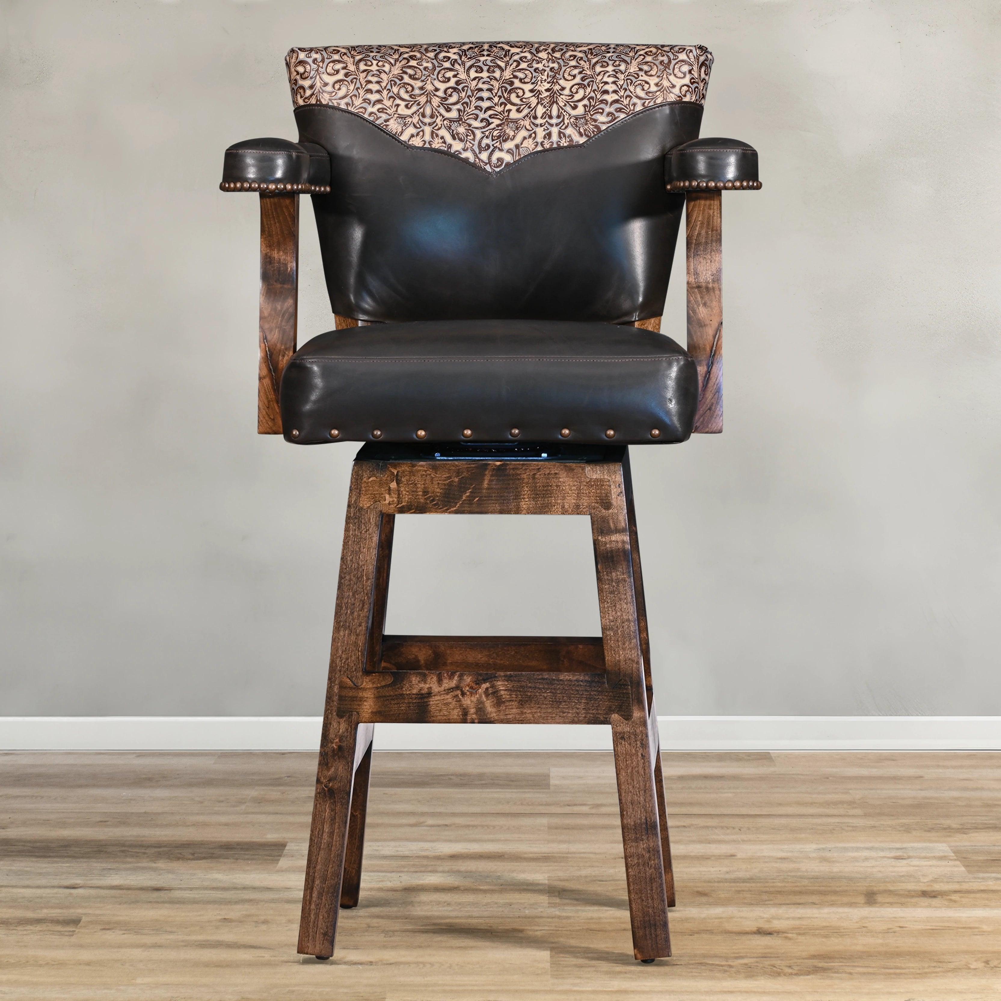 American made Classic Espresso Leather Bar & Counter Stool - Your Western Decor