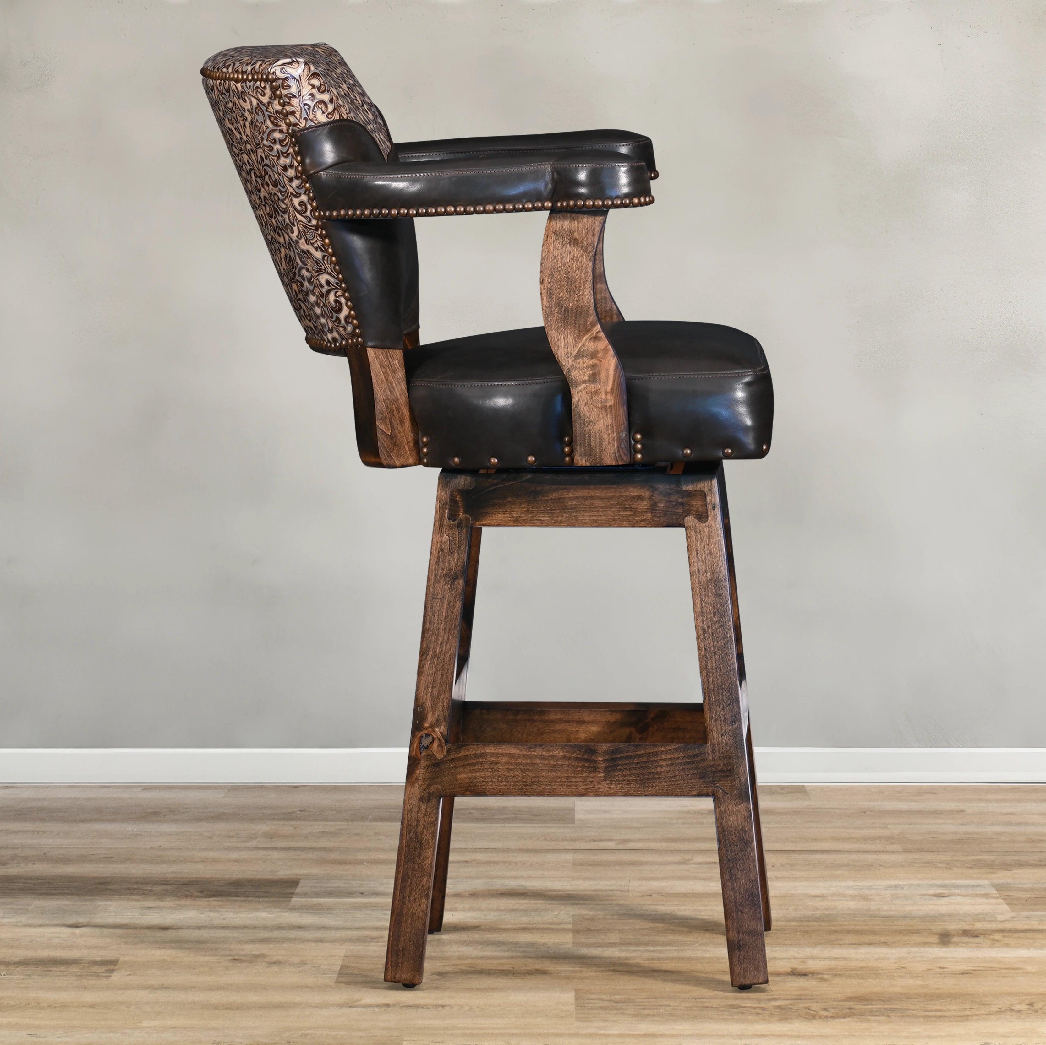 American made Classic Espresso Leather Bar & Counter Stool - Your Western Decor