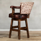 Driftwood Leather Bar Chair made in the USA - Your Western Decor