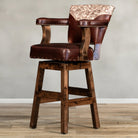 Driftwood Leather Bar Chair made in the USA - Your Western Decor