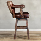 American made Ivory Croc Yoke & Leather Bar Chair - Your Western Decor