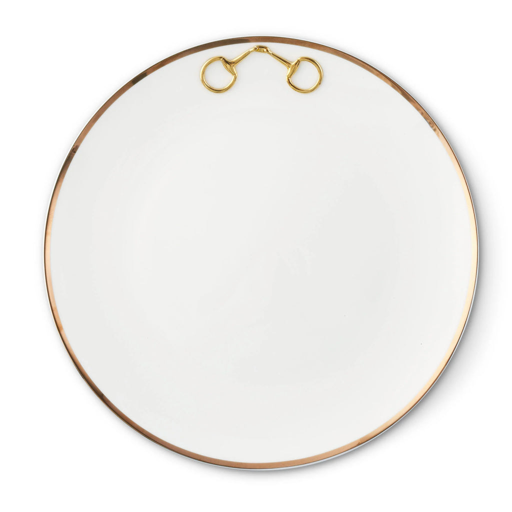 Snaffle Bit Gold Dinner Plate - Your Western Decor