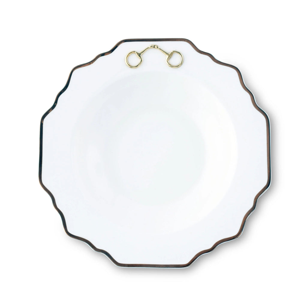 Snaffle Bit Gold Scallop Soup Bowl - Your Western Decor