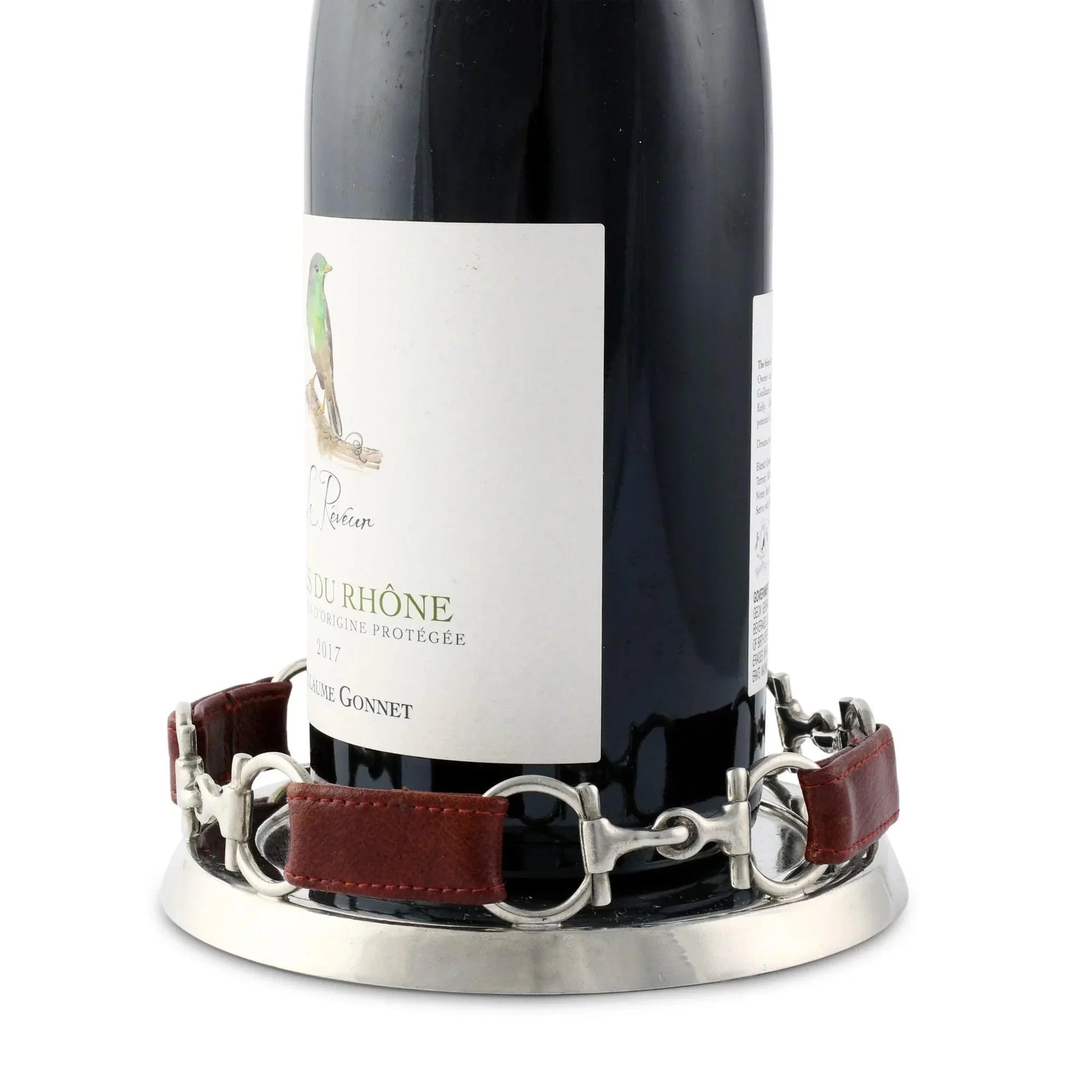Snaffle Horse Bit Leather Wine Coaster