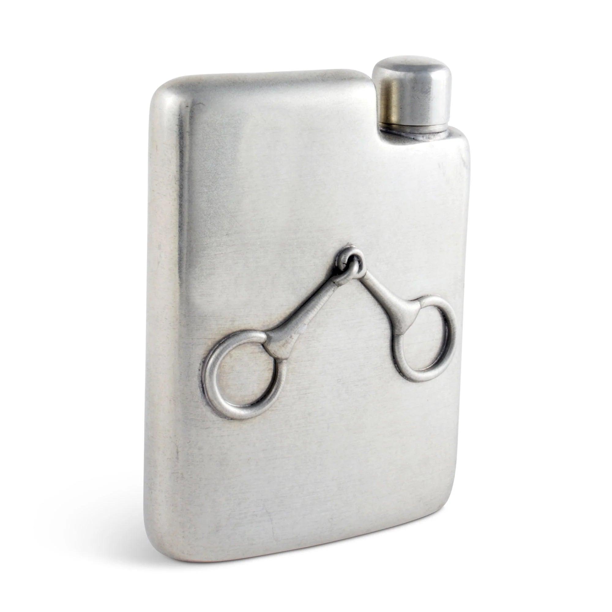 Snaffle Bit Pewter Flask - Your Western Decor