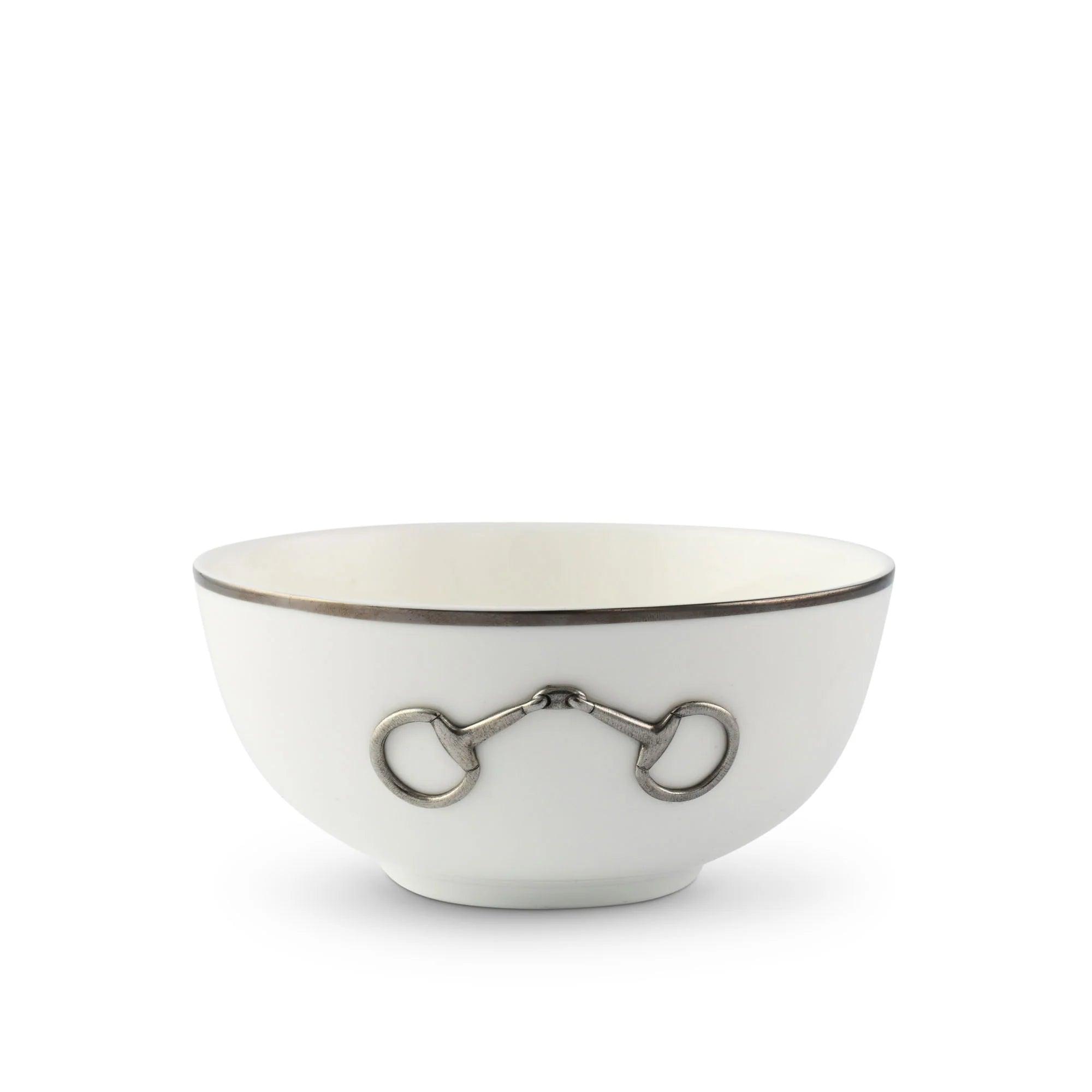 Snaffle Bit Platinum Cereal Bowl - Your Western Decor