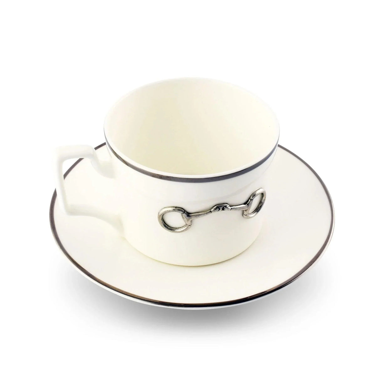 Snaffle Bit Platinum Cup & Saucer | Your Western Decor